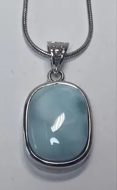 天然パワーストーン 可愛いラリマーシンプルオーバル ペンダントのネックレス