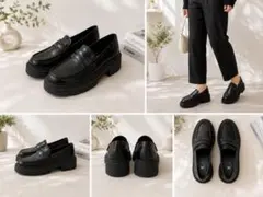 ZARA 厚底ローファー ブラック 37 トラックソール
