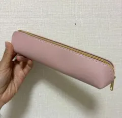 合成合皮★スリムペンケース★ピンク★ペンポーチ★筆箱★ステーショナリー★シンプル