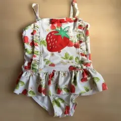 いちご柄フリルワンピース水着 95~100cm