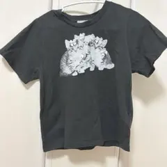 merryjenny 半袖 Tシャツ 仔猫柄 リボン チャコールグレーグレーのサムネイル