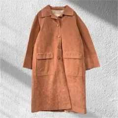 フェイクスエードロングコート 襟付き レディース アウター L 大きめ ゆったり