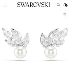 SWAROVSKI パールリーフデザインピアス