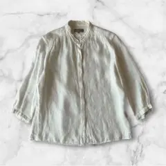 マーガレットハウエル サイズⅢ リネンシャツ 長袖 ホワイト 美品