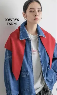 LOWRYS FARM ローリーズファーム　三角ストール　赤