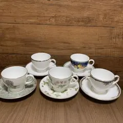 美品‼︎ウェッジウッド　カップ&ソーサー　5客セット　コーヒー　紅茶