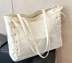 痛バ 大容量 痛バッグ 透明ポケット トートバッグ ホワイト 推し活 オタ活