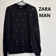 ZARA MAN ブラック スカルスタッズ トレーナー M