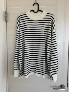 GU オーバーサイズボーダニット
