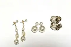 パールデザインピアスセット