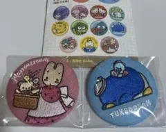 サンリオ　刺繍缶バッジ　なかよし　タキシードサム　マロンクリーム　⭐️新品　⭐️2点