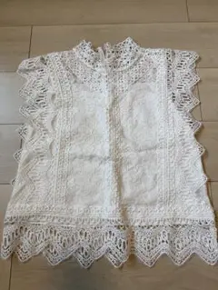 ノースリーブ　Tシャツ　レース　M