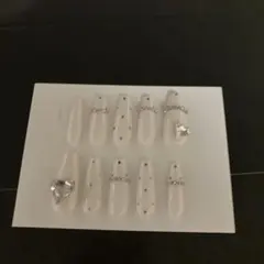 【現品】 ロングネイルチップ ホワイト バレリーナ