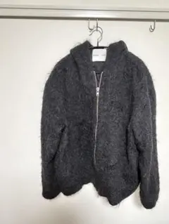 美品 H&M ファジー フルジップ フーデッド ジャケット L モヘア 24AW