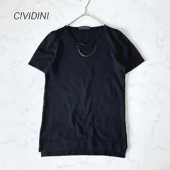 CIVIDINI チヴィディーニ カシミヤ100% 半袖ニット イタリア製 黒のサムネイル
