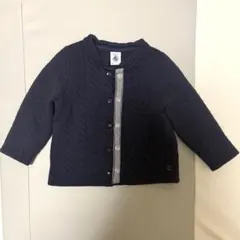 PETIT BATEAU ネイビー キルティング カーディガン