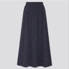 T604 ユニクロ　Joy of Printクレープジャージースカート　Ｍ　水玉