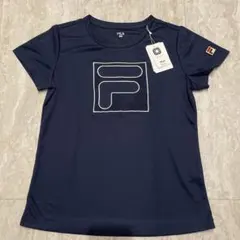 フィラ　テニスシャツネイビー　ロゴ部分レース　Ｓサイズ　吸水速乾UVカット