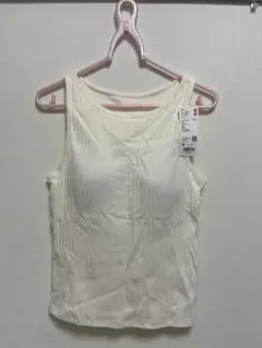 ユニクロ☆アメリカンスリーブクロップドブラタンクトップM