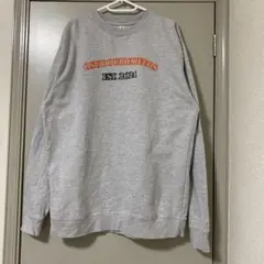 グレー　裏起毛プリントロゴスウェット　トレーナー　メンズ　XL