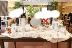 ウェルカムスペース セット 結婚式 鏡 写真立て 布 テーブルクロス 造花