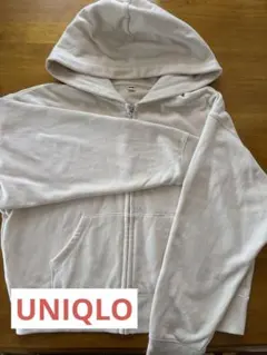 UNIQLO Mサイズ クリーム色 ジップアップパーカー【美品】