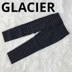GLACIER グラシア（L）カジュアルパンツ ズボン チェック柄 ネイビー