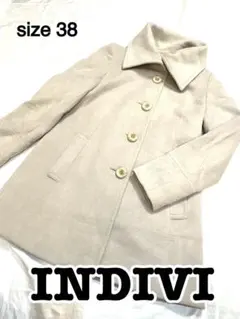 INDIVI アンゴラ65% 羊毛35% コート ベージュ サイズ38