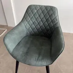 ダークグリーン スエード風チェア