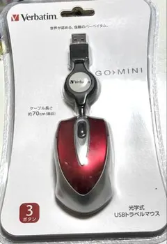 Verbatim 有線マウス GOMINI 光学式 レッド MUSTORV1