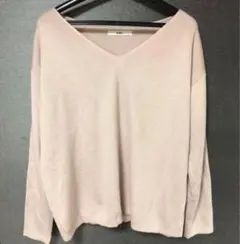 GRL ピンク Vネック 長袖ニット