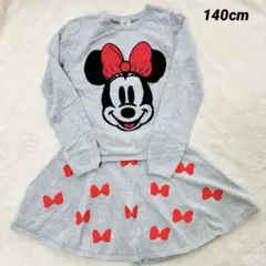 美品／ディズニー ミニー レトロ 長袖ニット ワンピース 上下セット 平成