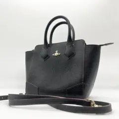 美品✨ヴィヴィアン　ショルダーバッグ　オーブ　2way　レザー　ブラック