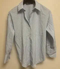 ZARA ザラ　青と白のストライプ長袖シャツ