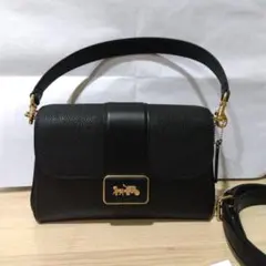 美品　COACH　バッグ　グレースショルダー　本革　黒　コーチ　ハンドバッグ