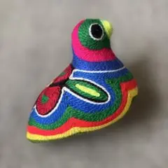 メキシコ　ウイチヨル族アート置物《鳥》