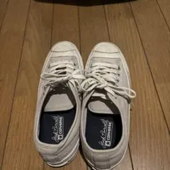 タンタンConverse Jack Purcell ホワイト スニーカー23.5