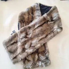 【THE GINZA/イタリア製】ファー マフラー シルク混
