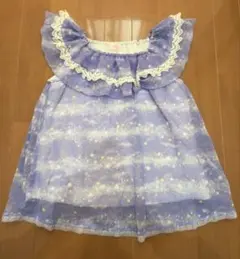 メゾピアノ フリル チュニック 紫