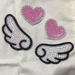 デコうちわ パーツ 《ハート》ピンク 4点セット