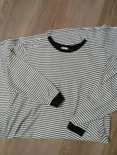 coen　ボーダー　ロングワンピース　ブラック