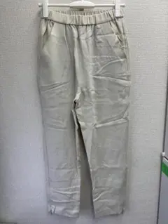 ストレッチ テーパード レディース パンツ ベージュ ゴムウエスト スラックス