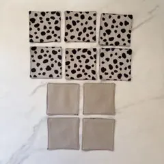 １０枚セット】ハンドメイド ミニコースター 柄アソート リバーシブル コットンF