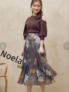 NOELA、カラーリングフラワーフレアスカート