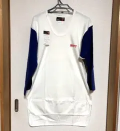 ZETT 長袖アンダーシャツ ホワイト/ネイビー