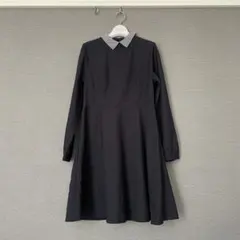 アースミュージックアンドエコロジー 襟付きAラインワンピースチェックS 長袖