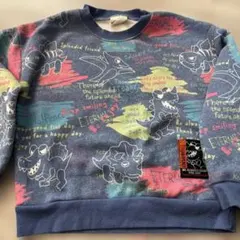 Hat Peace 恐竜デザイン 裏起毛トレーナー　120