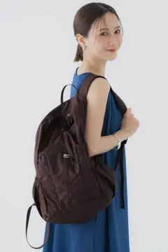 新品未使用】coca ブラウン ポケッタブル縦ファスナーバックパック