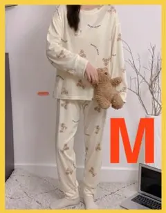 ジェラピケ風ルームウェア パジャマ ❤️大人気❤️くま　 韓国　 春夏秋　お泊まりＭ
