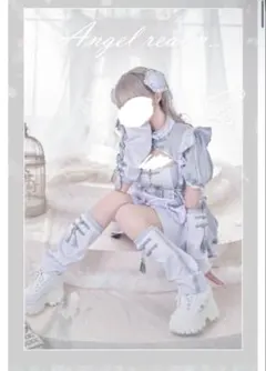 マリームーン メイド服 ブルー ホワイト ジャージメイド 天使界隈